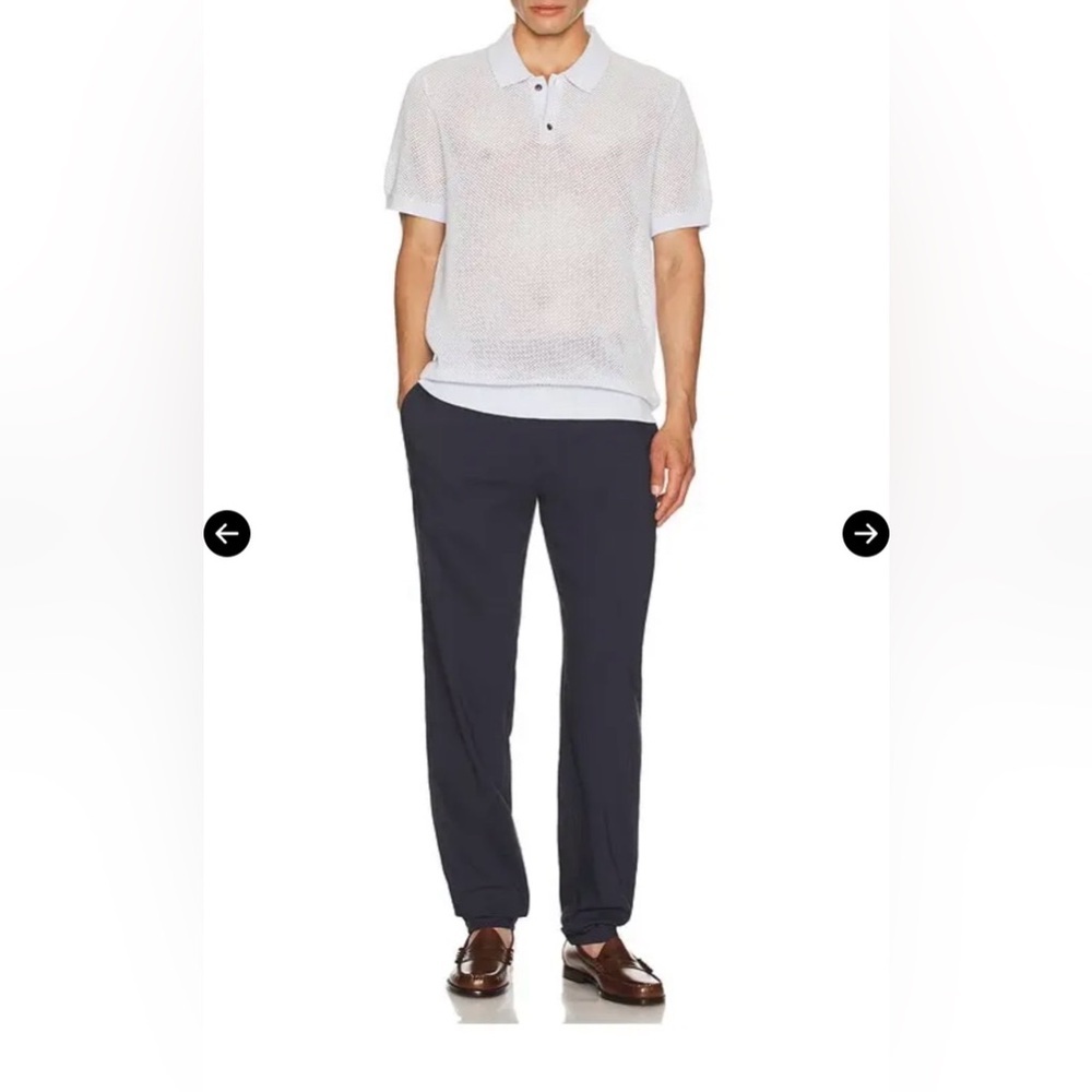 CLUB MONACO
Textured Sweater Polo In Baby Blue - Ancient
Water XL Men’s